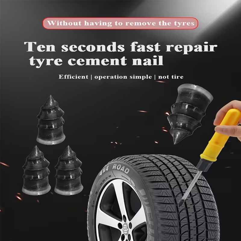 60PCS Tire Repair Rubber Nails Kit with 2 Sizes for Car Motorcycle Truck Tractor(Including screwdriver as a gift)