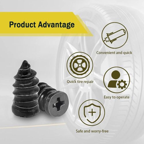 60PCS Tire Repair Rubber Nails Kit with 2 Sizes for Car Motorcycle Truck Tractor(Including screwdriver as a gift)