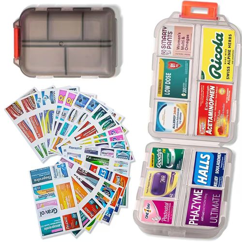 DIY Pill Organizer with 147 Pcs Upgraded Pre-Cut Medicine Labels