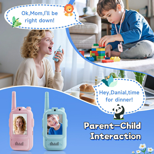 🎥🎉Video Walkie Talkies for Kids 2 Pack  (Blue and Pink)