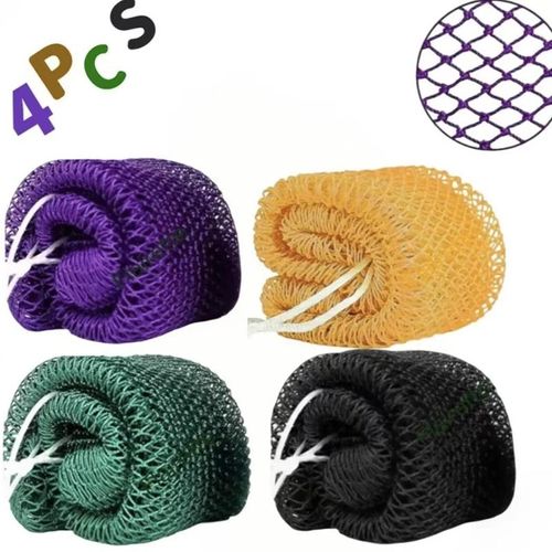 4 PCS  Authentic African Exfoliating Net Bath Sponge