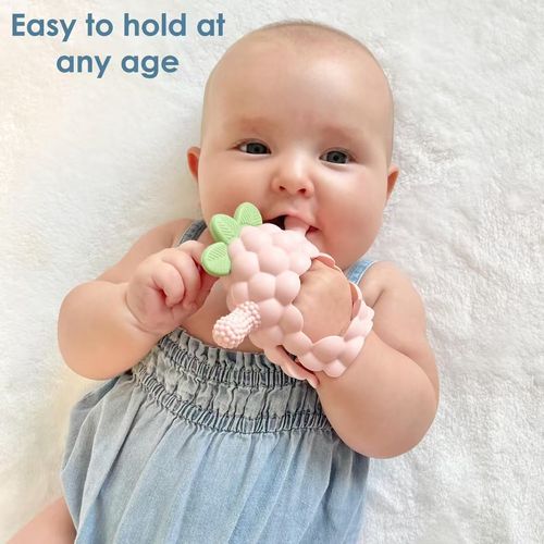 3-in-1 ✨Baby Raspberry Silicone Teether 🍇 Safe Gum Relief