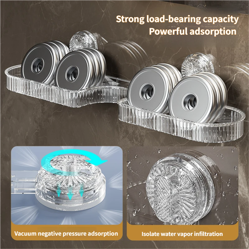 Adjustable Strong Suction Bathroom Storage Rack