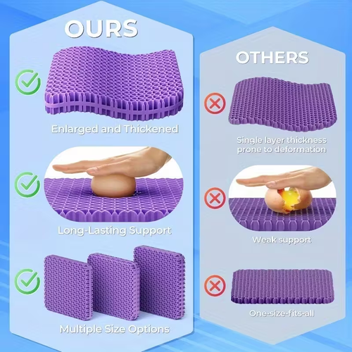 Double-Layer Gel Seat Cushion for All-Day Comfort