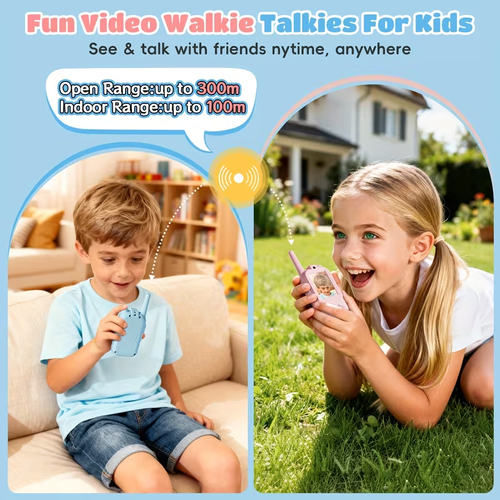 🎥🎉Video Walkie Talkies for Kids 2 Pack  (Blue and Pink)