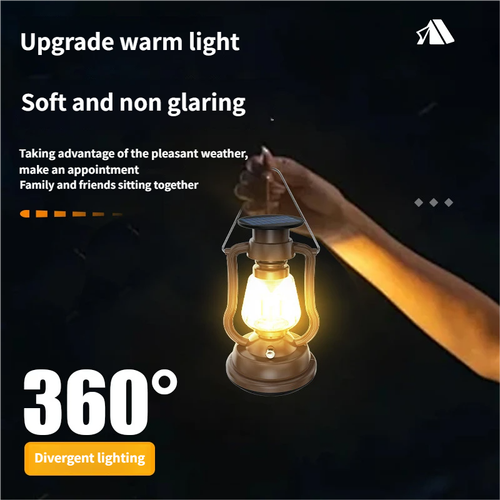 3-in-1 Solar Retro Camping Lantern – Waterproof, Long-Lasting Emergency & Outdoor Lighting