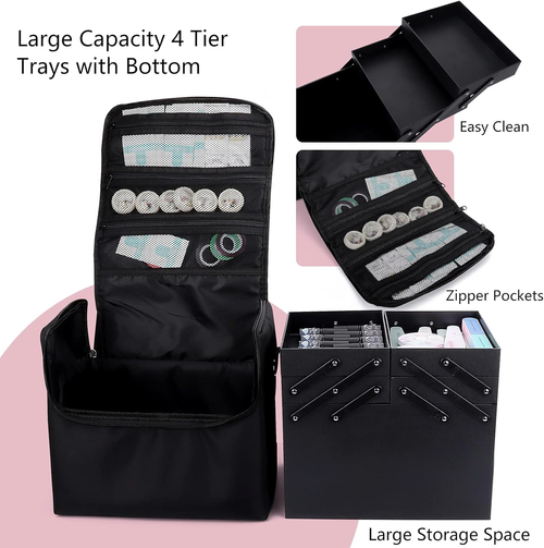 Multi-Function Professional Makeup Train Case – Large Storage, Waterproof & Travel-Friendly