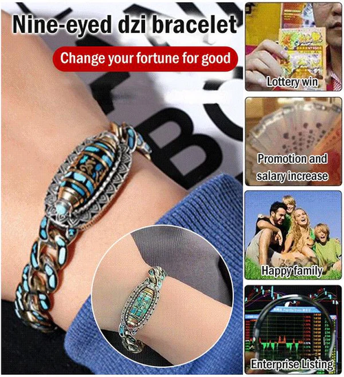 Six-Character Mantra Spinning Dzi Bracelet