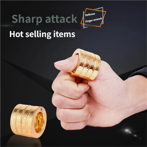 Gold-Finish Four-Ring Thumb Ring