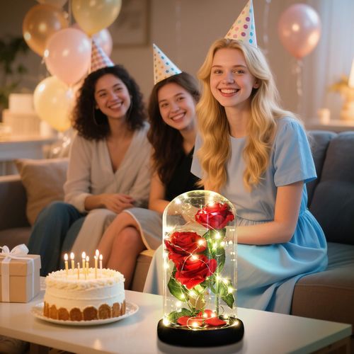 Eternal Rose™ Glass Dome LED Lamp