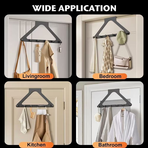 Heavy-Duty No-Drill 6-Hook Door Organizer