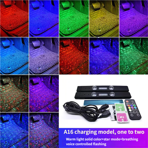 RGB LED Car Atmosphere Lamp USB Wireless Roof Star Light Multiple Modes Automotive Interior Lights Auto Interior Lighting