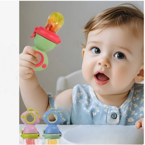3PCS 🍼Silicone Teething Pacifier With Mesh Cover Fruit Feeder