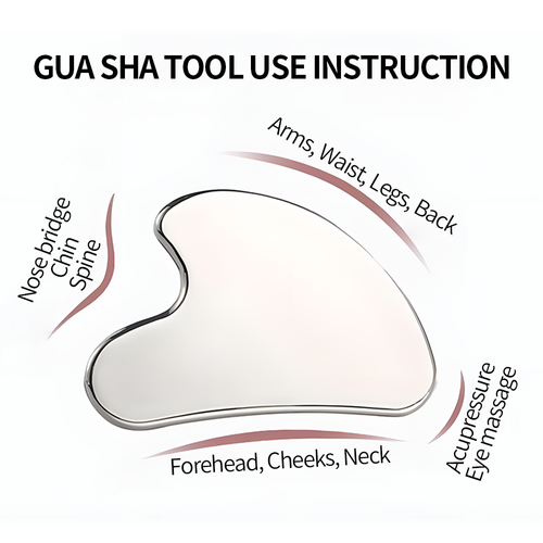 2pcs  Stainless Steel Gua Sha Facial Tools Metal Guasha Tool for Face Body Jawline Shaper