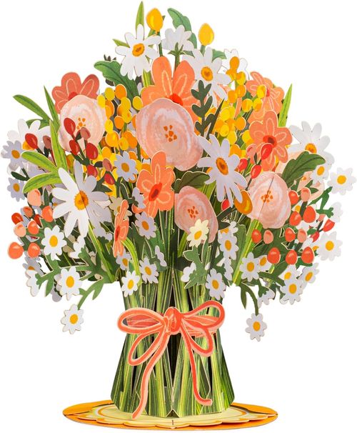 💐3D Flower Bouquet Pop Up Card – 2-in-1 Beautiful Keepsake