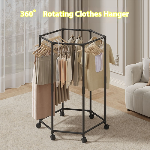 360-Degree Rotating Clothing Rack
