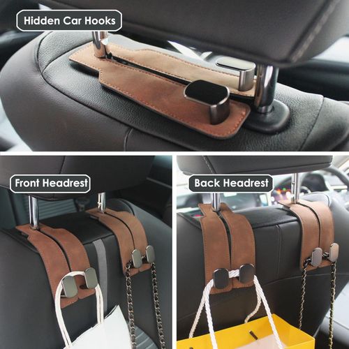 Leather Car Seat Headrest Hook (4PCS)