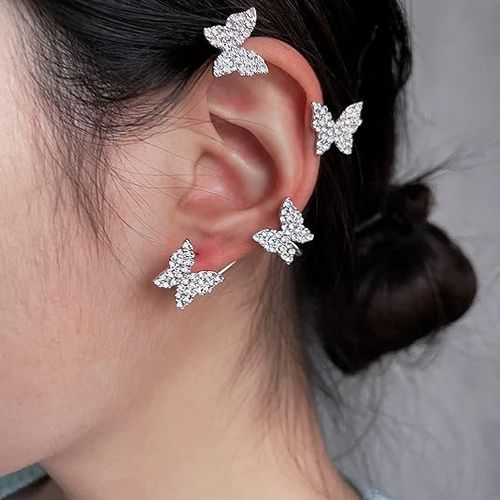 2 Pairs✨🦋 Dainty Gold Butterfly Ear Cuffs  Set& Wraps t – No Piercing Needed