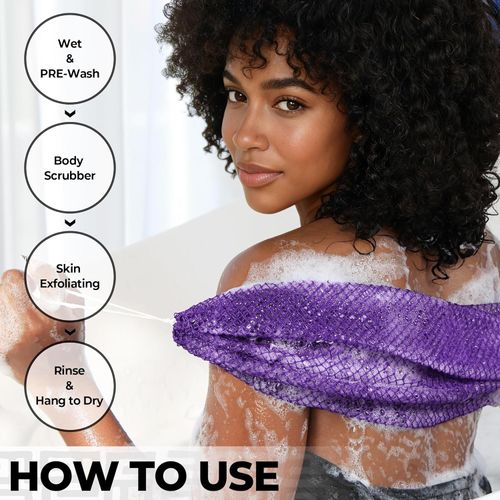 4 PCS  Authentic African Exfoliating Net Bath Sponge