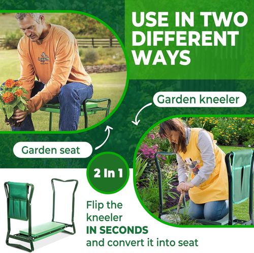 2-in-1 Foldable Garden Kneeler and Seat, Foldable Garden Stool