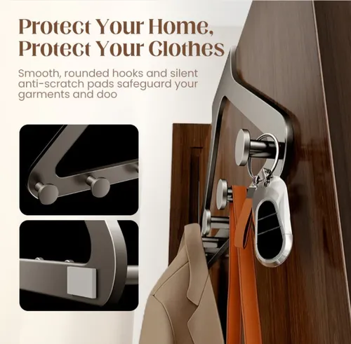 Heavy-Duty No-Drill 6-Hook Door Organizer