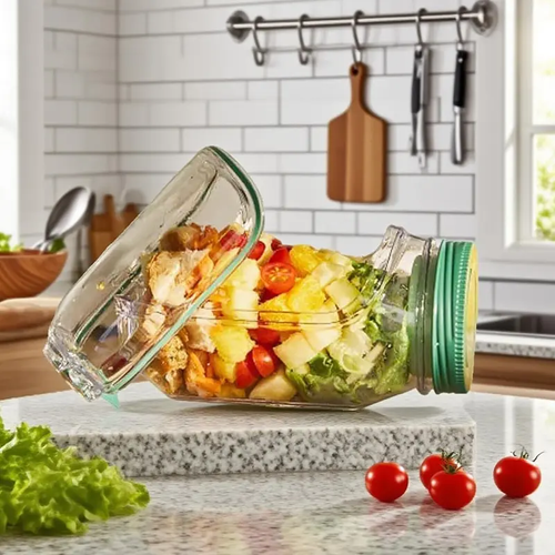 🥗Salad Jar - Salad Pod Mason Jar Side Open