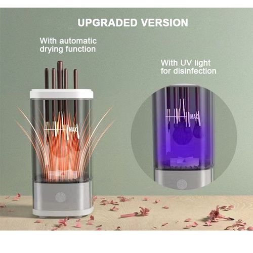 The electric makeup brush cleaner is equipped with drying and disinfection functions