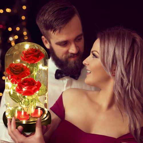 Eternal Rose™ Glass Dome LED Lamp