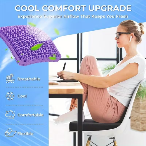 Double-Layer Gel Seat Cushion for All-Day Comfort
