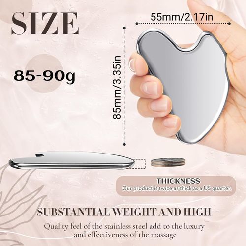 2pcs  Stainless Steel Gua Sha Facial Tools Metal Guasha Tool for Face Body Jawline Shaper
