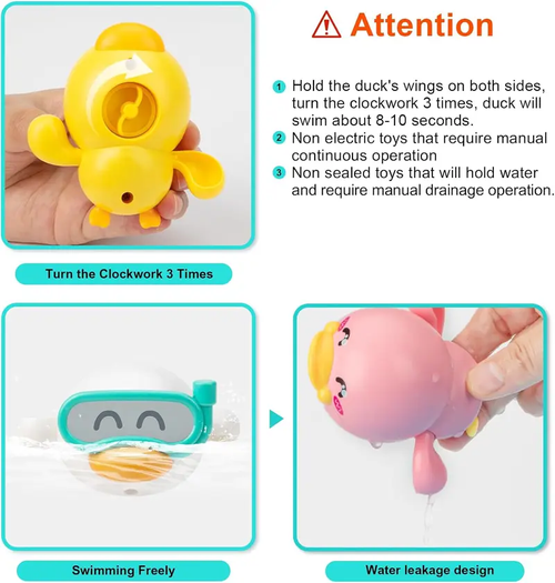 4 Pack Swimming Baby Bath Toys