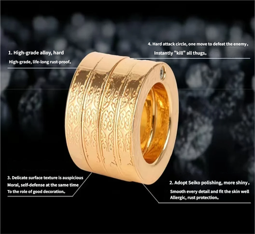 Gold-Finish Four-Ring Thumb Ring