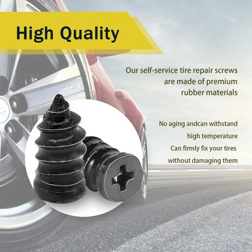 60PCS Tire Repair Rubber Nails Kit with 2 Sizes for Car Motorcycle Truck Tractor(Including screwdriver as a gift)
