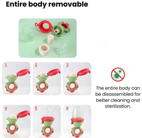 3PCS 🍼Silicone Teething Pacifier With Mesh Cover Fruit Feeder