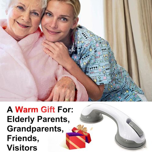2 PACK Premium Shower Safety Grab Bar – Strong Suction Support for Seniors, Kids & Injured Family Members