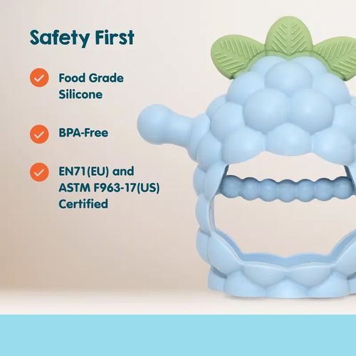 3-in-1 ✨Baby Raspberry Silicone Teether 🍇 Safe Gum Relief