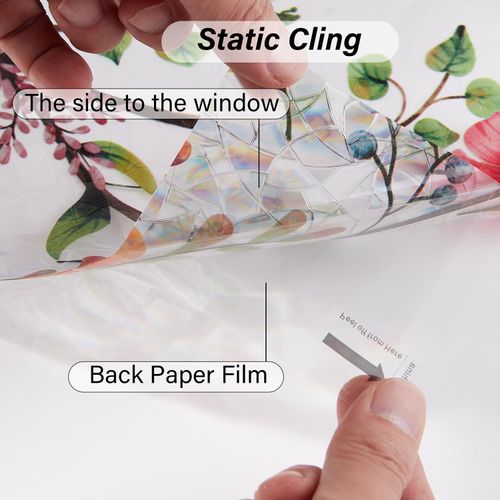 🌸 Floral Window Film –  UV Blocker, Rainbow Light & Privacy in One（200cm×45cm）