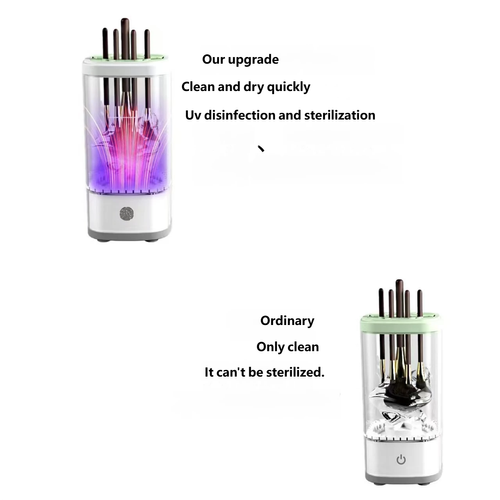 The electric makeup brush cleaner is equipped with drying and disinfection functions