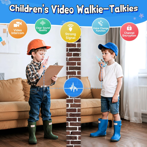 🎥🎉Video Walkie Talkies for Kids 2 Pack  (Blue and Pink)
