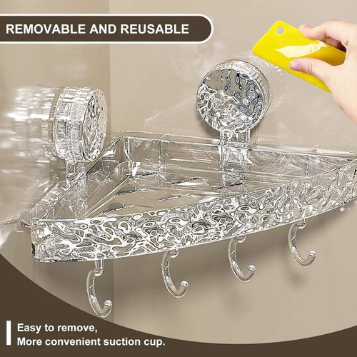 2 pieces Strong Suction Corner Shelf for Neat Homes 💧