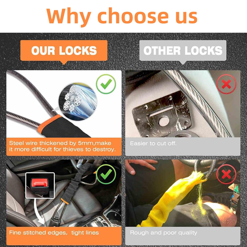 Heavy-Duty Anti-Theft Steering Wheel Lock | Ultimate Car Security