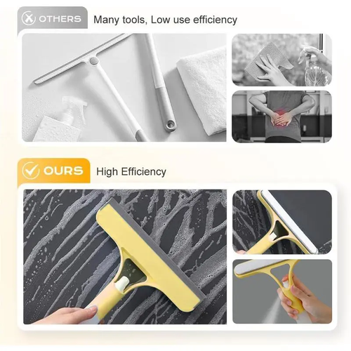 3-in-One Glass Cleaning Scraper - Yellow Version  2piece pack