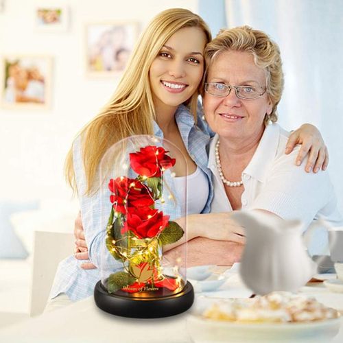 Eternal Rose™ Glass Dome LED Lamp