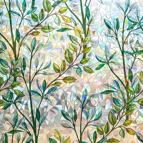 🌿3D Leaf Privacy Window Film — UV & Reusable（23.6 X 78.7 in)