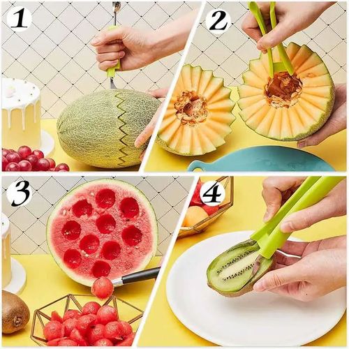 3-in-1 Fruit Art Tool — Scoop, Carve & Create in Seconds