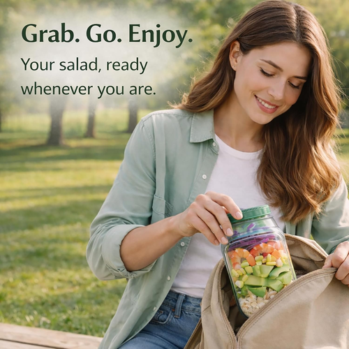🥗Salad Jar - Salad Pod Mason Jar Side Open