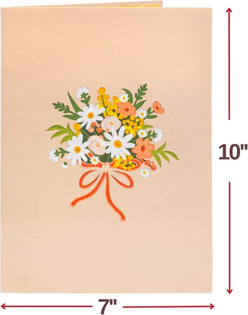💐3D Flower Bouquet Pop Up Card – 2-in-1 Beautiful Keepsake