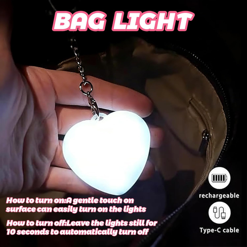 3PC 💖💡Heart Touch Bag Light – Cute & Practical