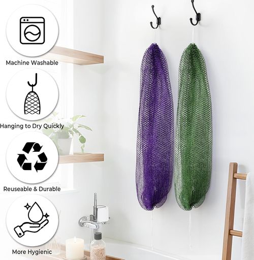 4 PCS  Authentic African Exfoliating Net Bath Sponge