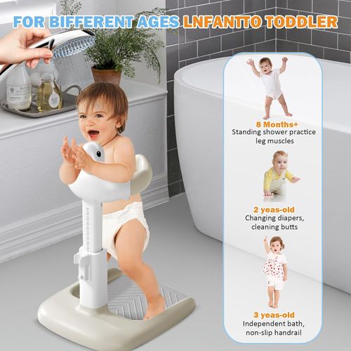 🦆Hands-Free Baby Shower Stand with Anti-Slip Base Cute Duck